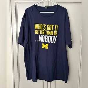 Navy and yellow Michigan Wolverines tshirt #MichiganWolverines XXL